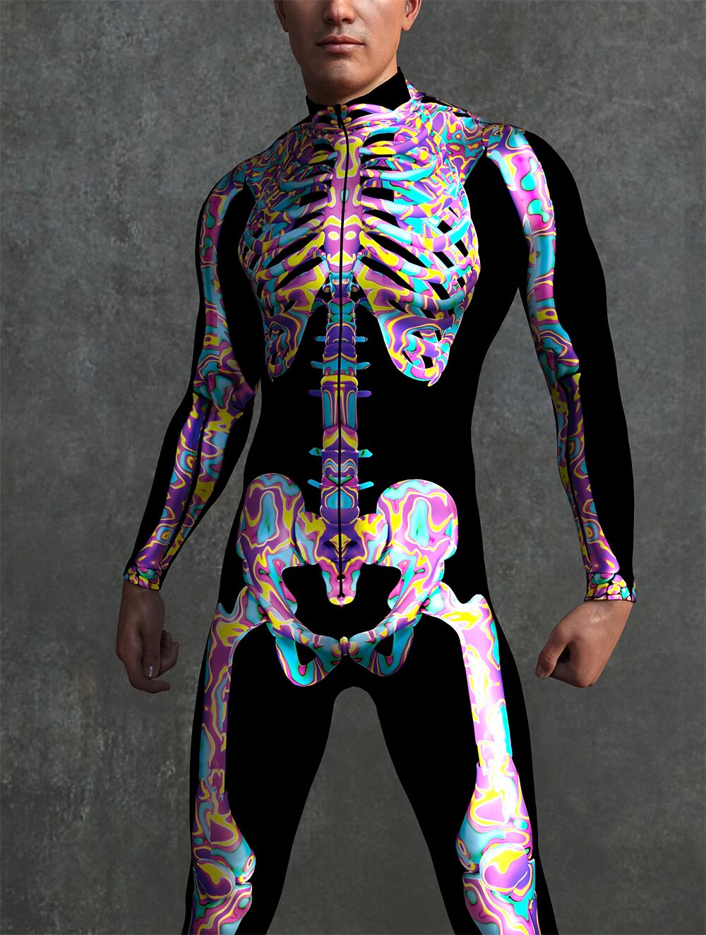 Men's Rainbow Skeleton Bodysuit