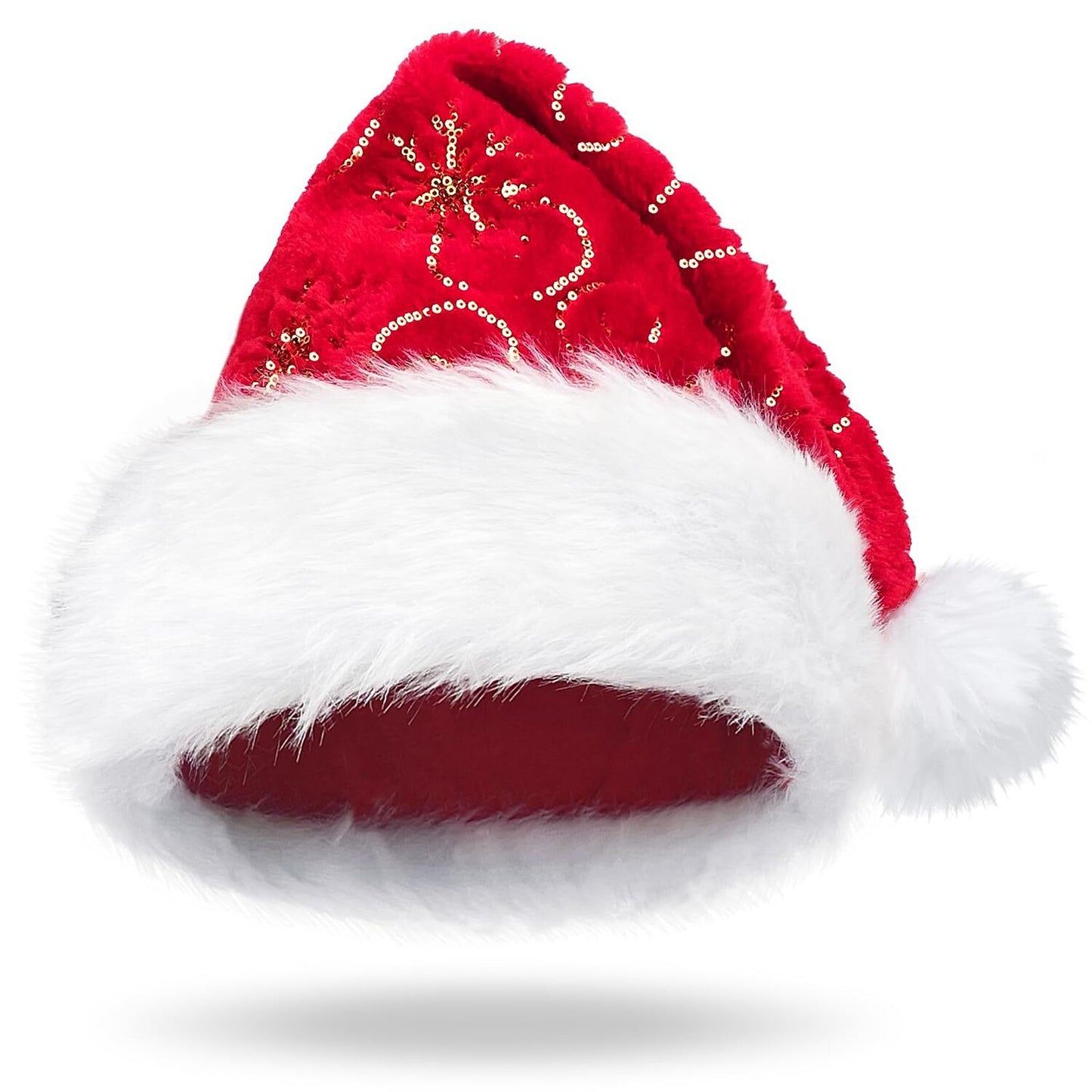 Christmas Sequin Snowflake Santa Hat