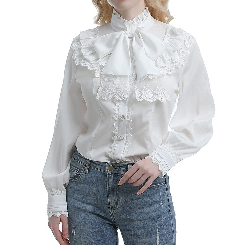 Renaissance Princess Style Ruffle Sleeve Blouse