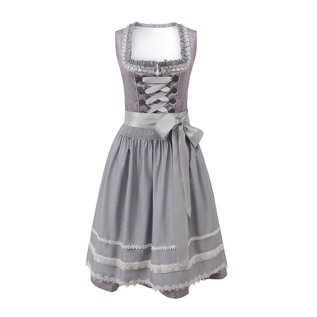 Oktoberfest Dirndl with Lace Trim Apron - Retrorobe