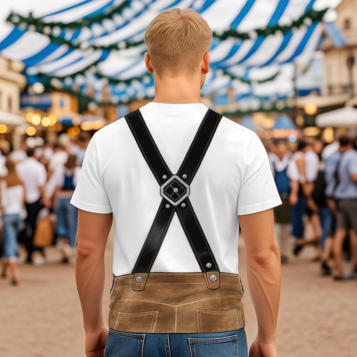 Men's Oktoberfest Lederhosen Graphic T-shirt