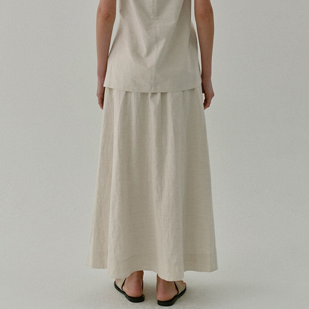 Classic Cotton Linen Blend Skirt - Retrorobe