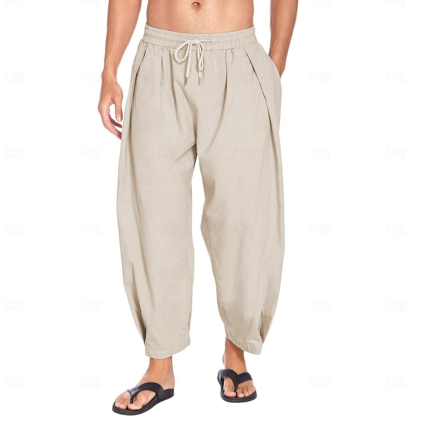 Early Medieval Style Cotton Linen Summer Pants - Retrorobe