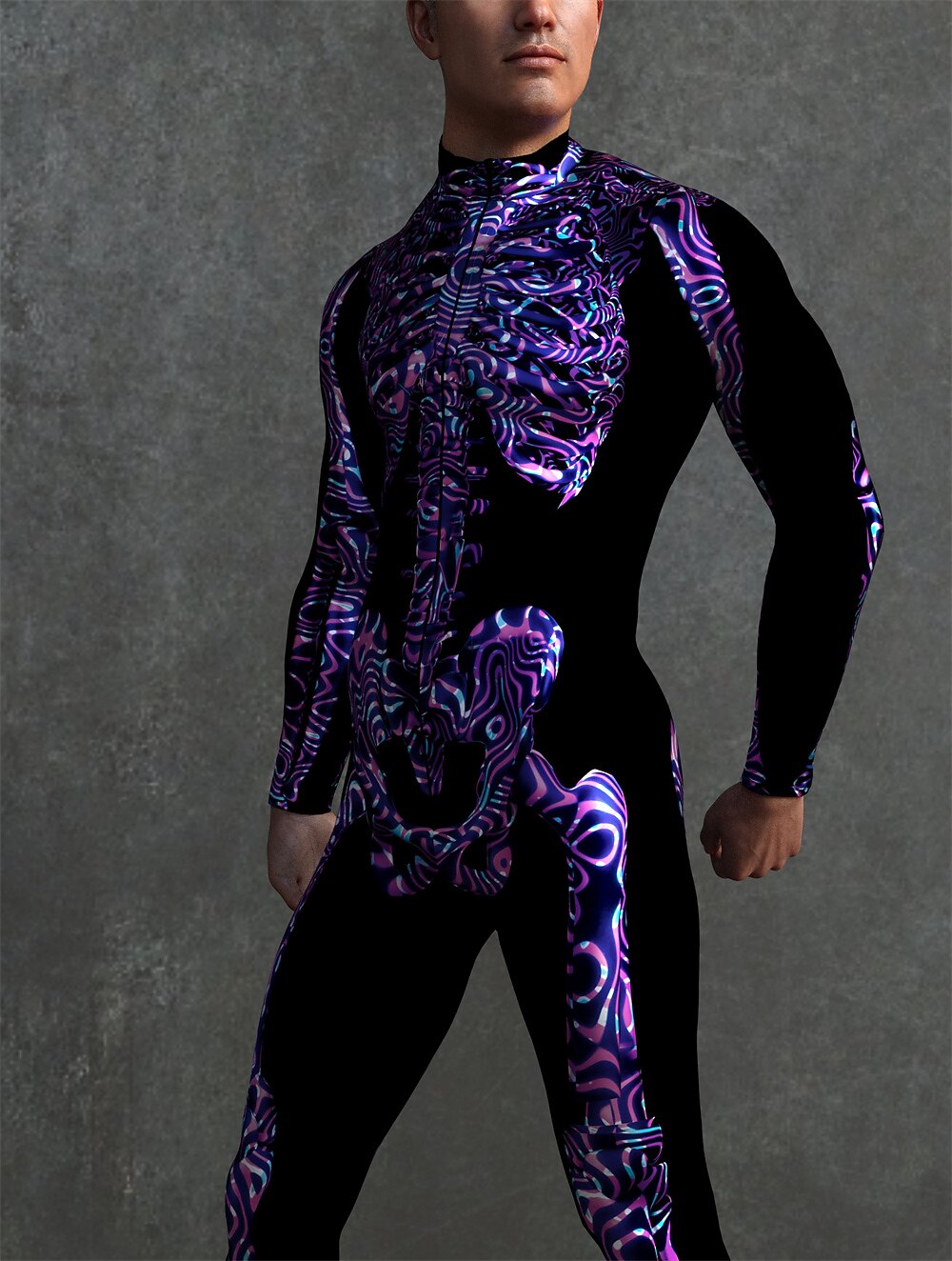 Men's Psychedelic Skeleton Bodysuits