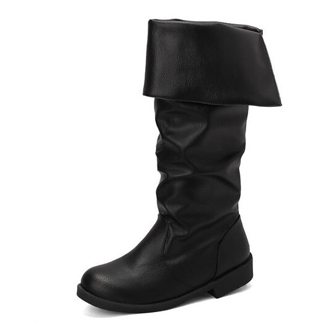 Unisex Medieval Renaissance Knee High Flat Jazz Boots - Retrorobe