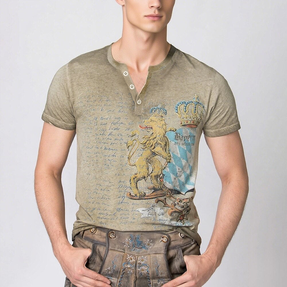 T-Shirt mit bayerischem Löwen-Print fürs Oktoberfest