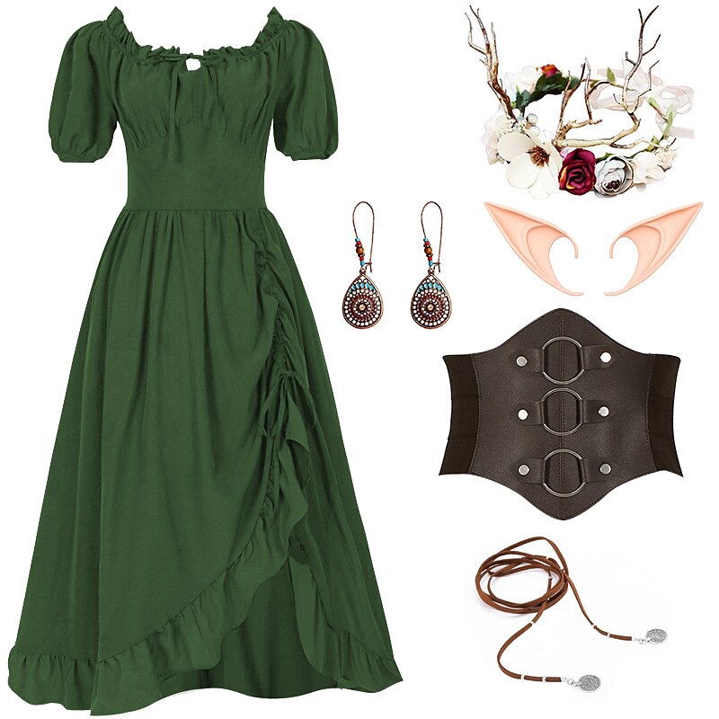 Renaissance Fairy Costume Dress with Corset & ACCs - Retrorobe