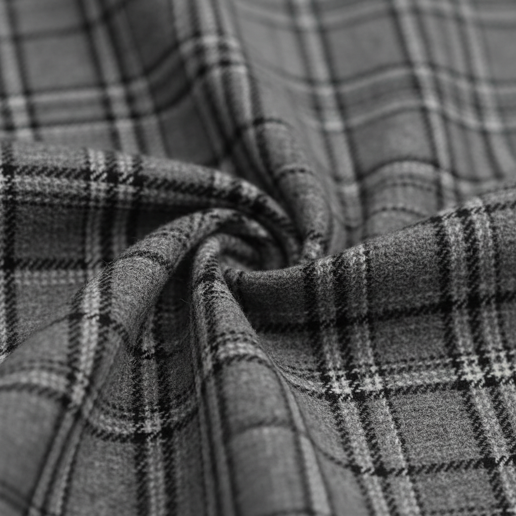 Women's 1950s Plaid Checkered Long Sleeve Swing Dress