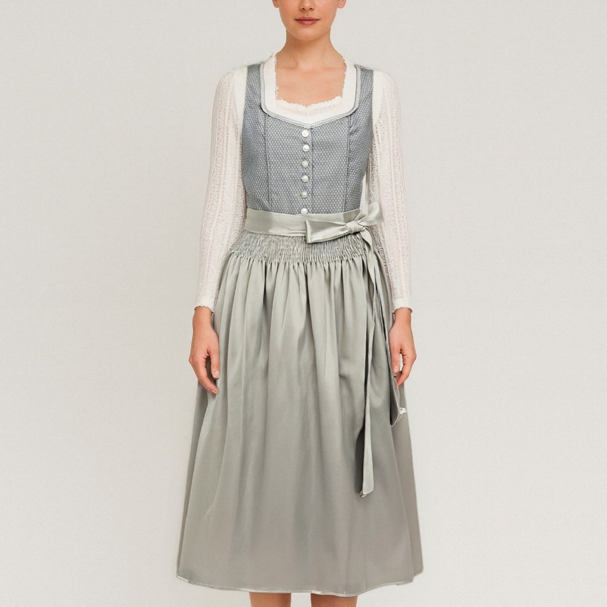 Oktoberfest Kakhi Classic Dirndl Dress with Apron