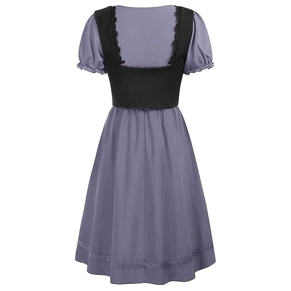 Renaissance Puff Sleeve Knee-Length Dress - Retrorobe