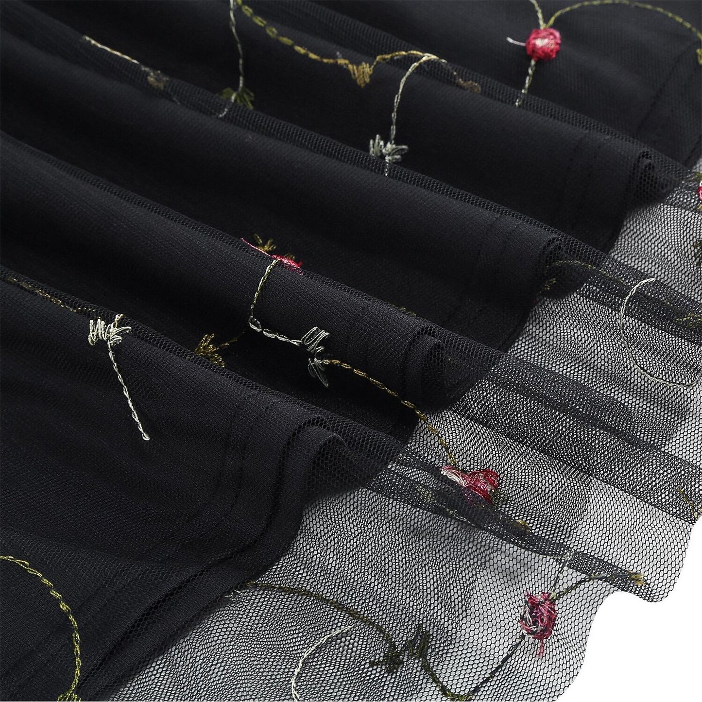 Embroidered Tie Strap Midi Dress