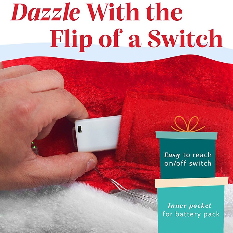 Light-Up Plush Santa Hat