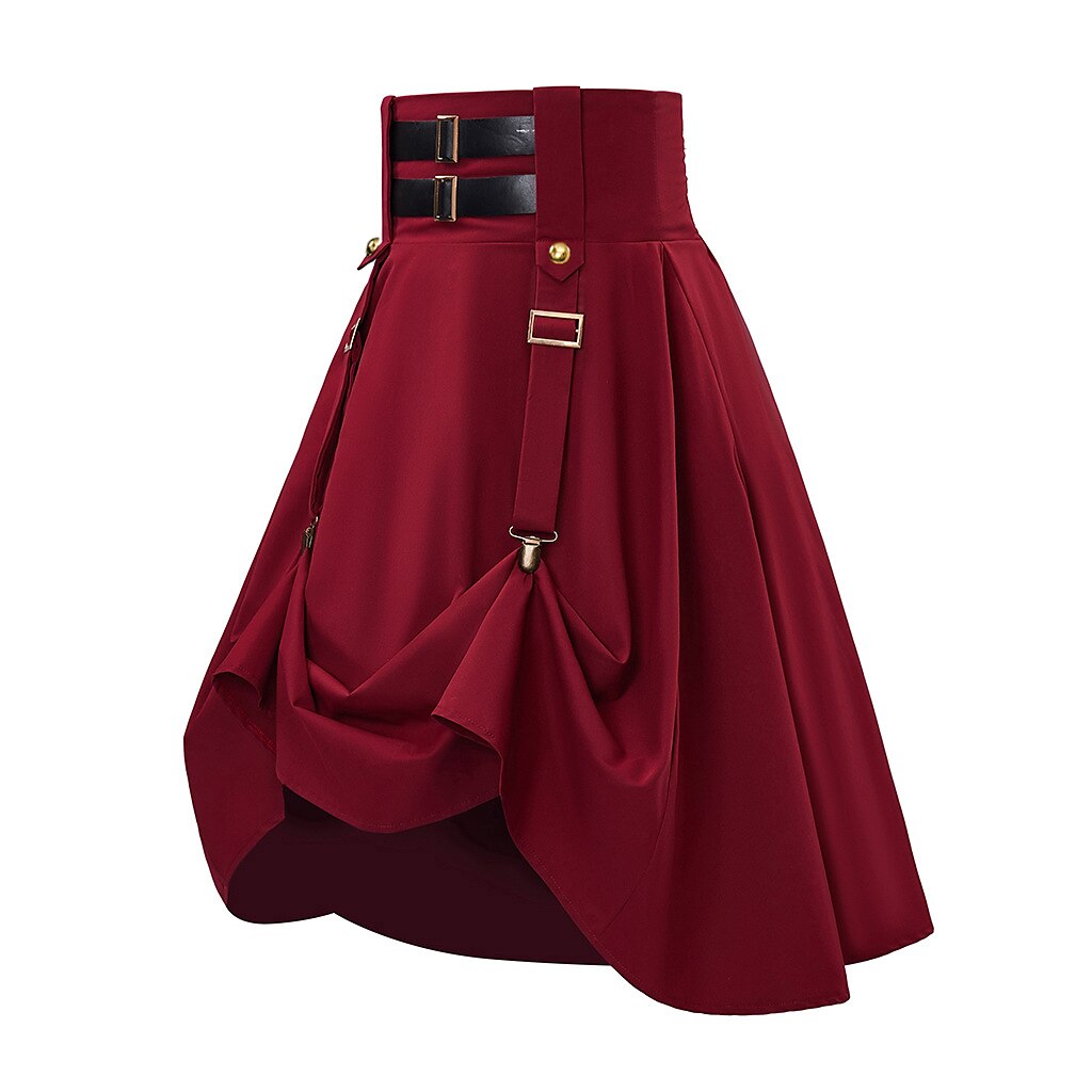 Steampunk Skirt Length Adjustable Skirt With Pocket - Retrorobe
