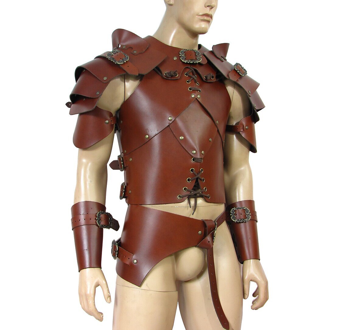 Medieval Renaissance Split Style Armor Set: Shoulder, Chest Guard - Retrorobe