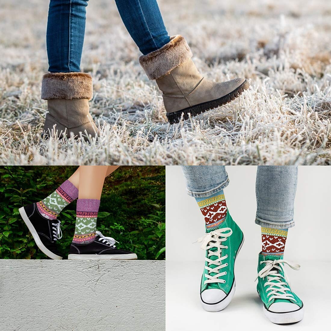 5PCS Christmas Cozy Nordic Cabin Socks