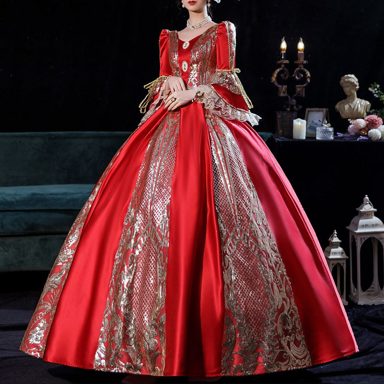 Rococo Marie Antoinette Style Court Gown