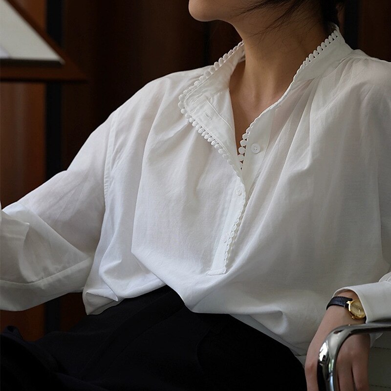 French Minimalist Style Vintage Blouse - Retrorobe