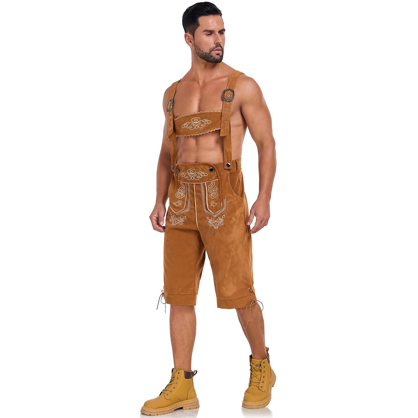 Oktoberfest Lederhosen Set with Shirt, Hat, and Socks