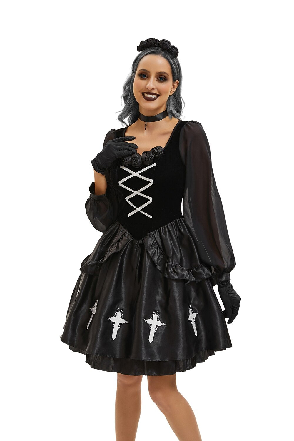 Gothic Lolita Witch Vampire Velvet Cross