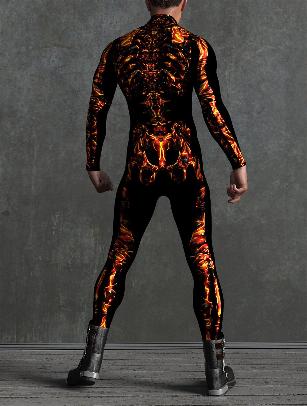 Men's Fire Style Skeleton Bodysuits