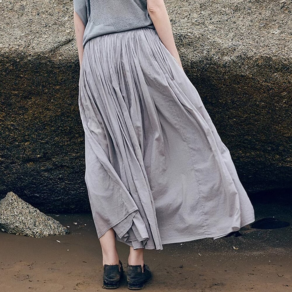 Renaissance Style Classic Cotton Long Skirt