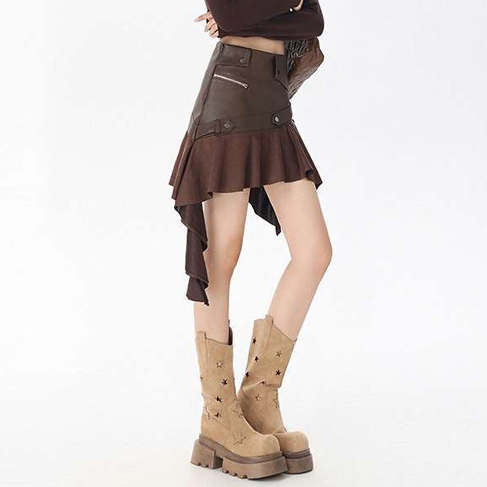 Gothic Punk Asymmetrical Skirt - Retrorobe