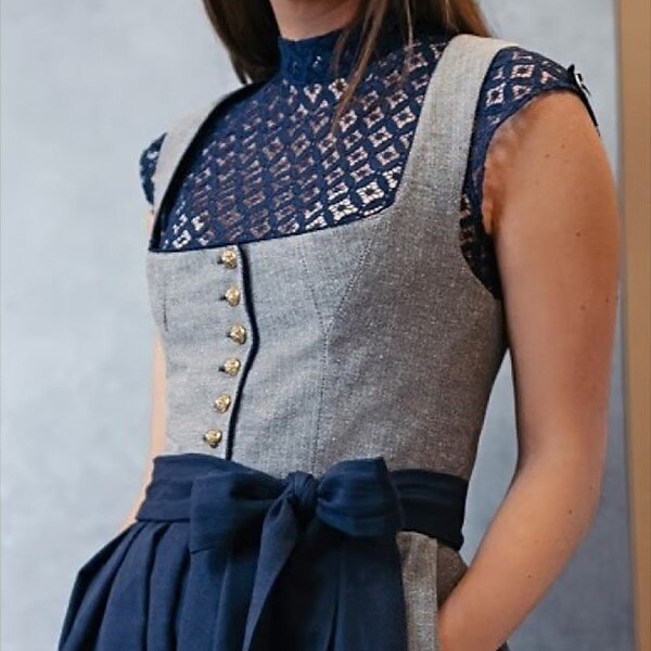 Women's Oktoberfest Navy Lace Dirndl Blouse