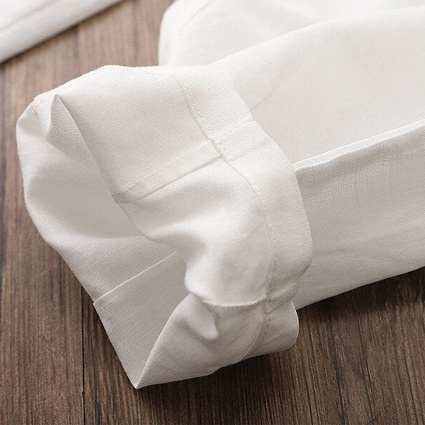 Classic Loose Fit Cotton Linen Blend Pants - Retrorobe