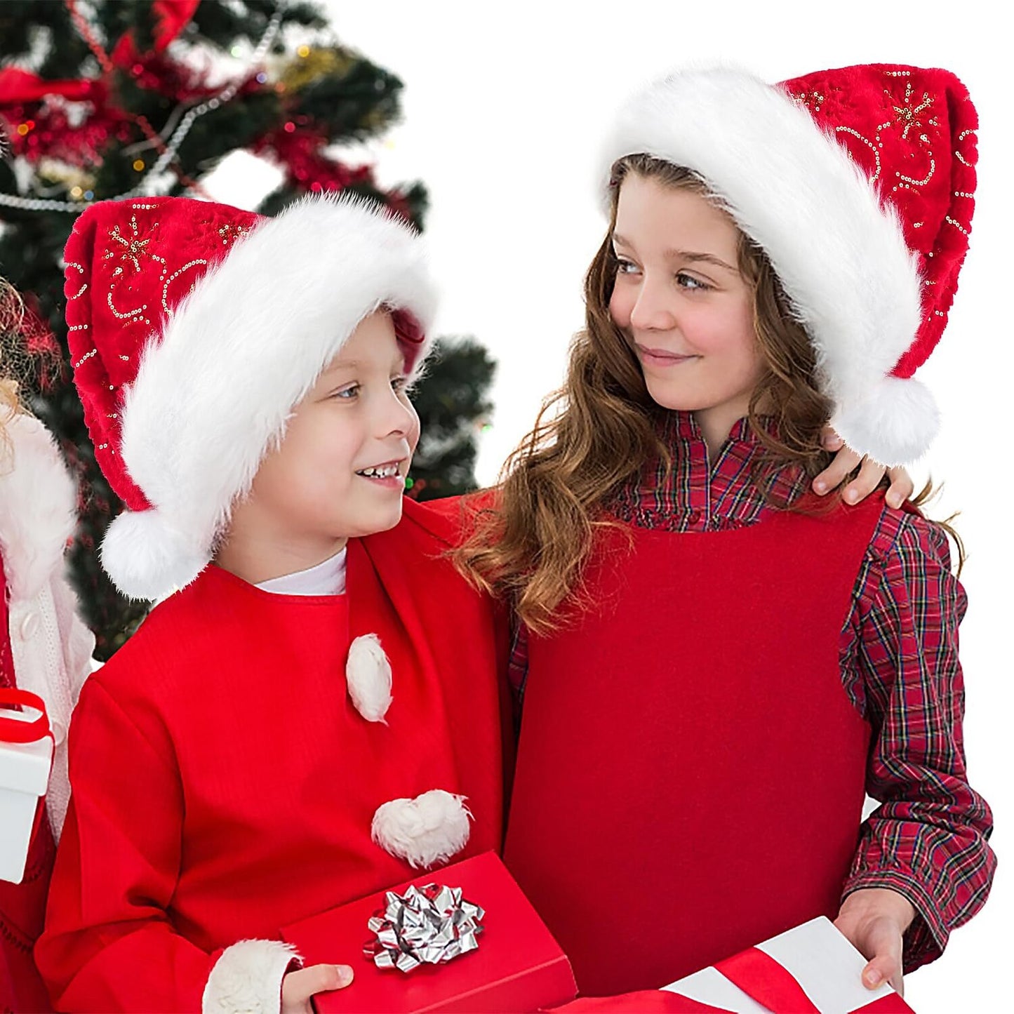 Christmas Sequin Snowflake Santa Hat