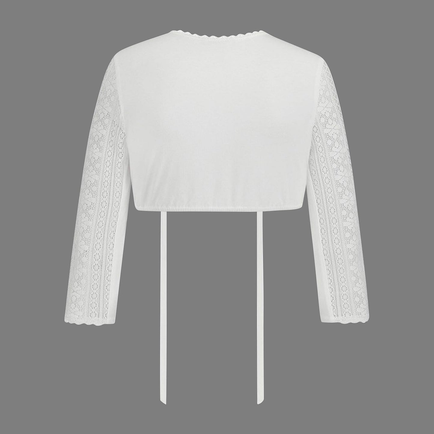 Oktoberfest White Lace Long Sleeve Dirndl Blouse