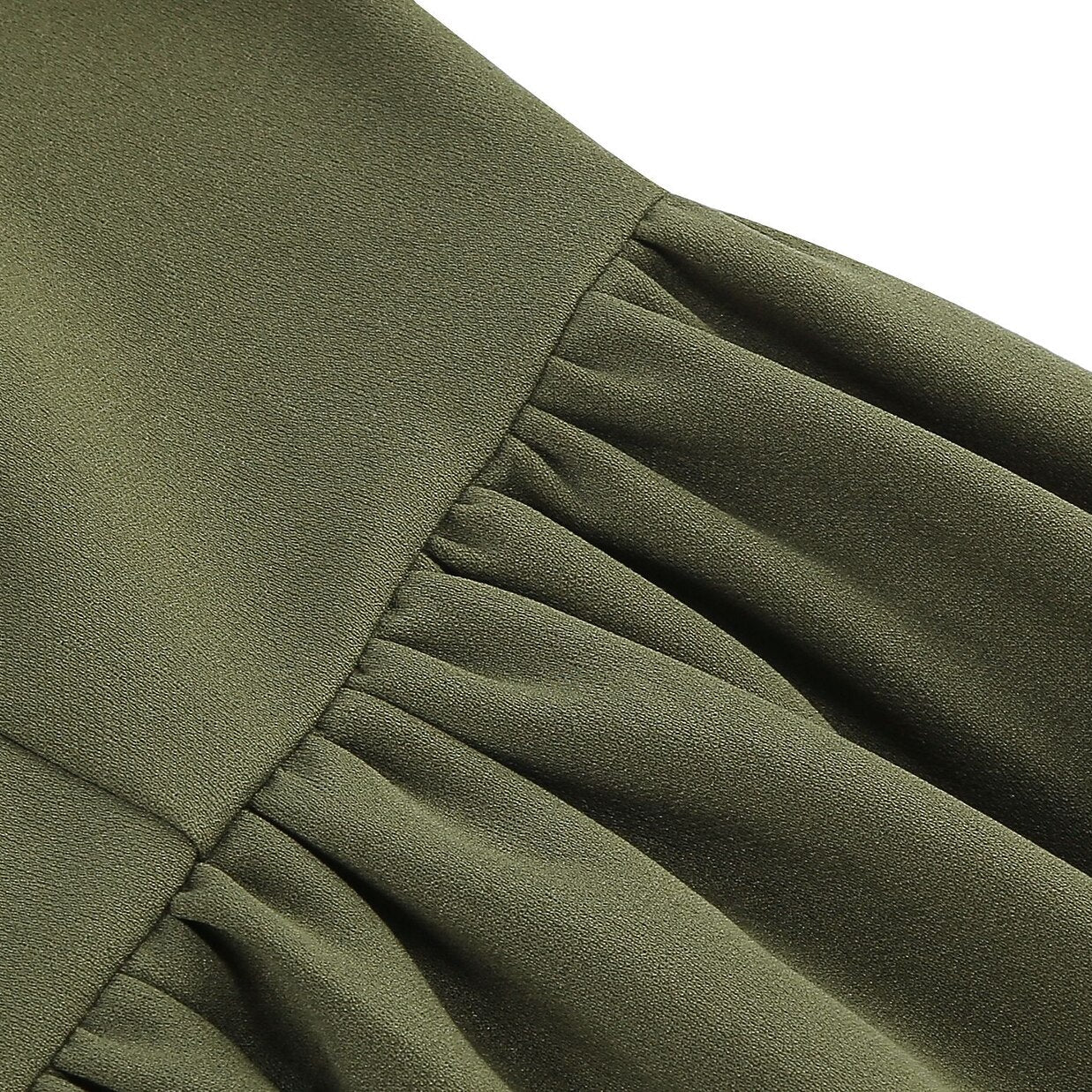 Women's 1950s Bow Tie Neck Long Sleeve A-Line Dress