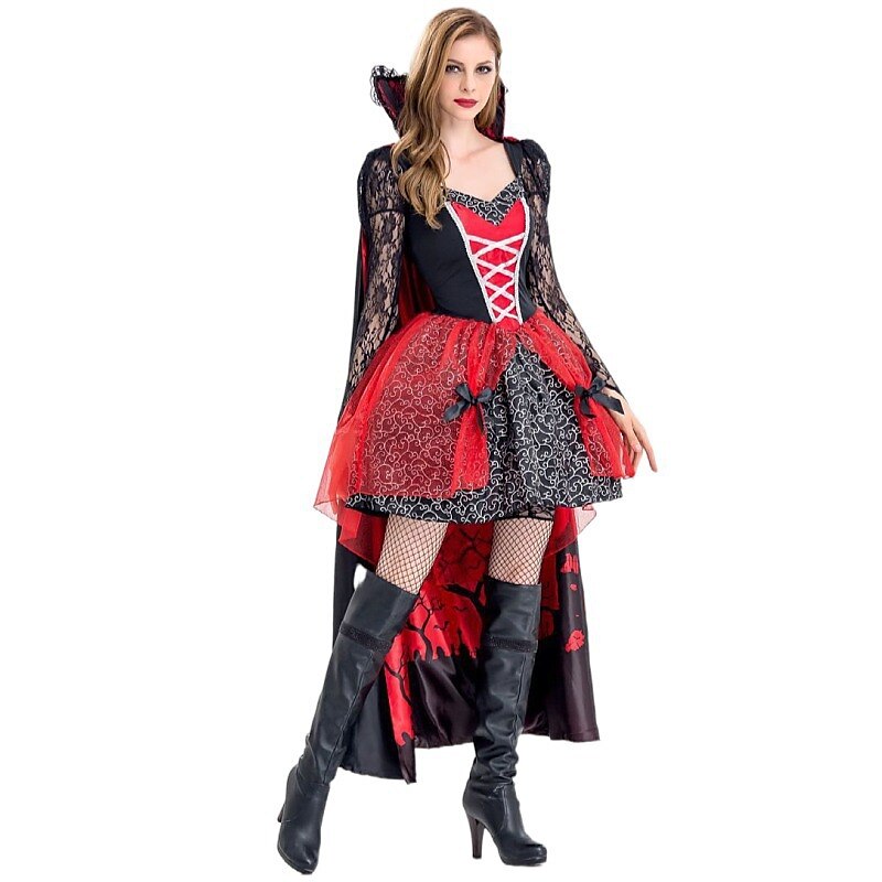 Gothic Vampire Queen Costume with Cloak