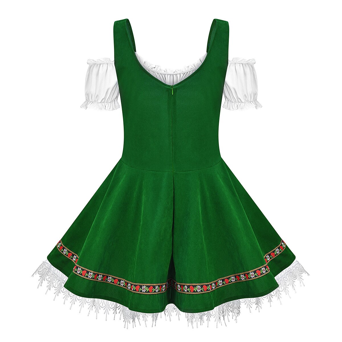 Oktoberfest Bavarian Light Green Dirndl Dress with Apron