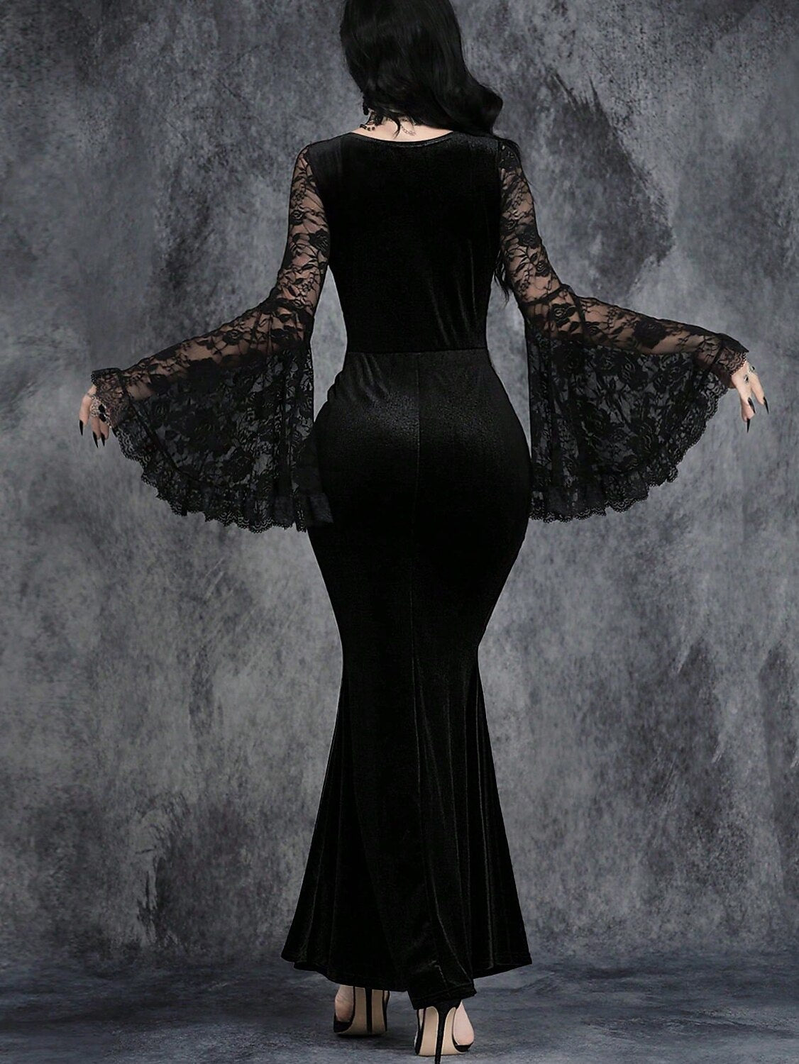 Morticia Addams Velvet Fancy Dress