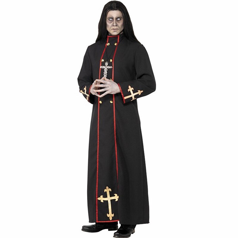 Men's Gothic Evil Priest Costume for Halloween