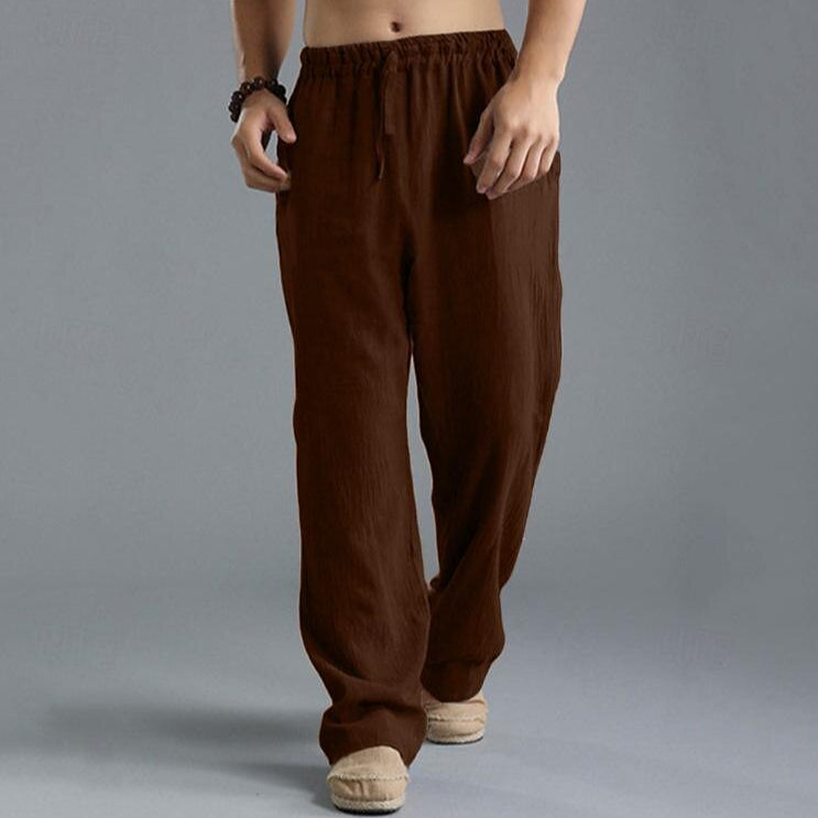 Classic Medieval Straight Leg Cotton Linen Trouser - Retrorobe