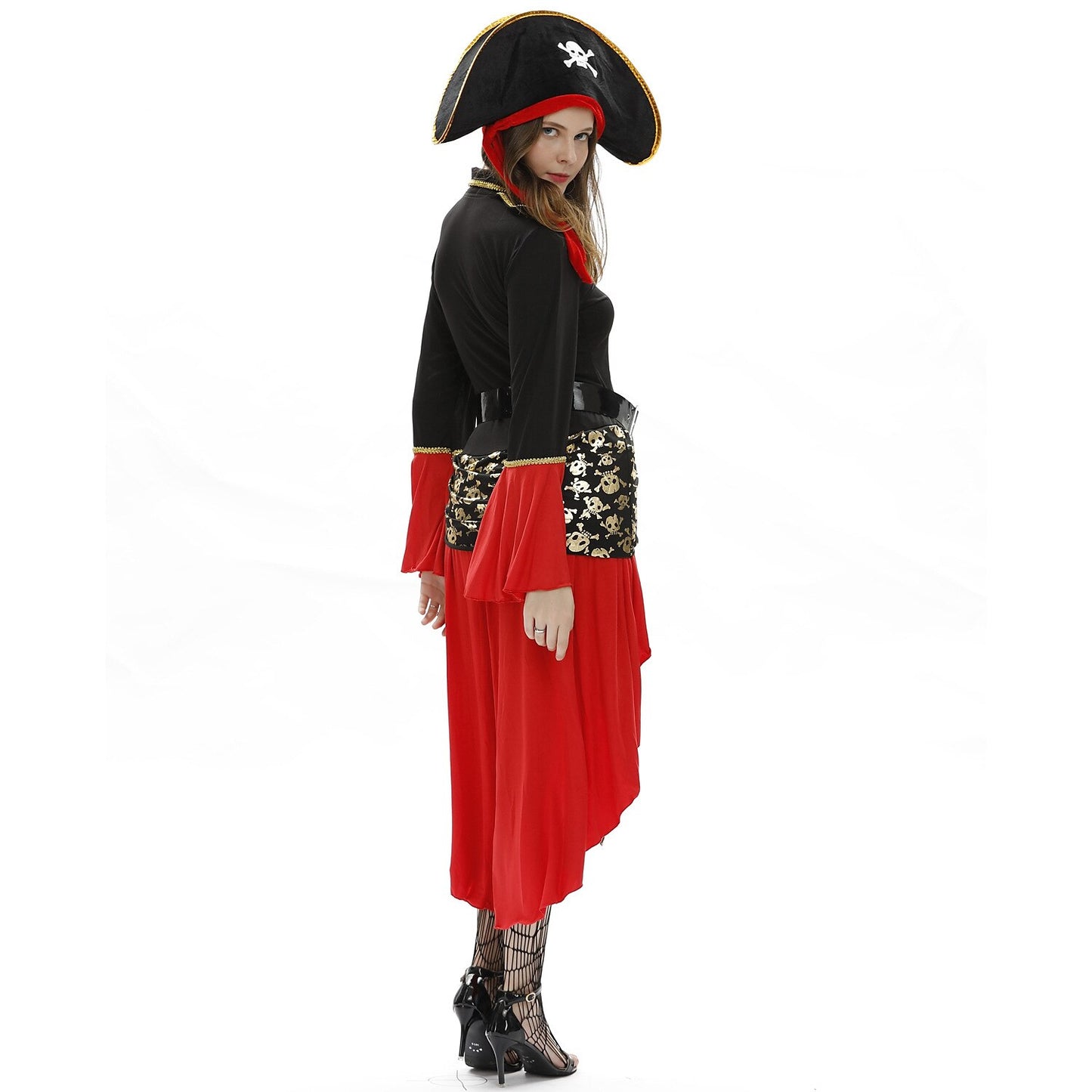 Gothic Piratenkapitän Outfit mit Hut und Gürtel