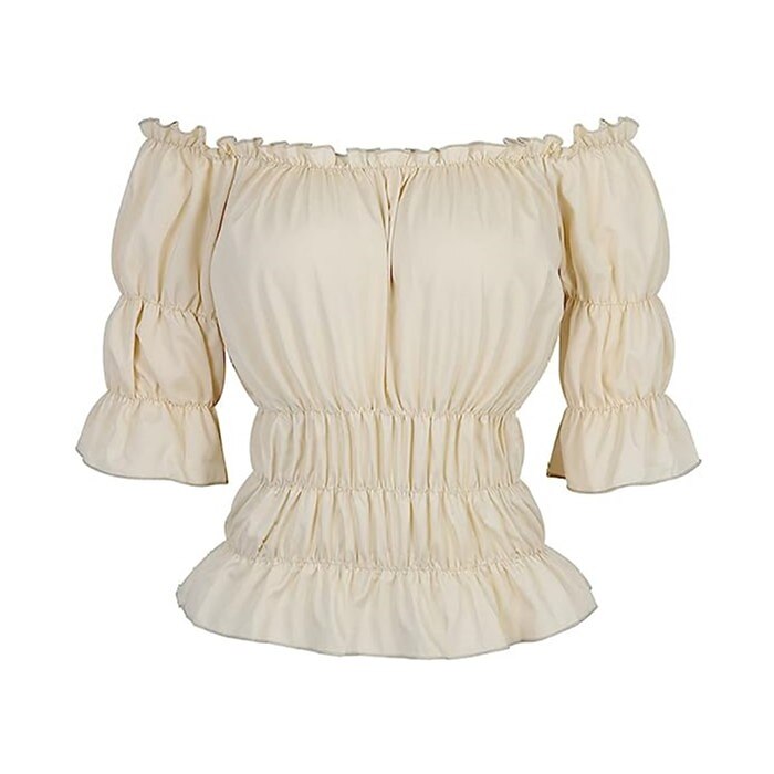 Renaissance Style Blouse Half Sleeve Top - Retrorobe