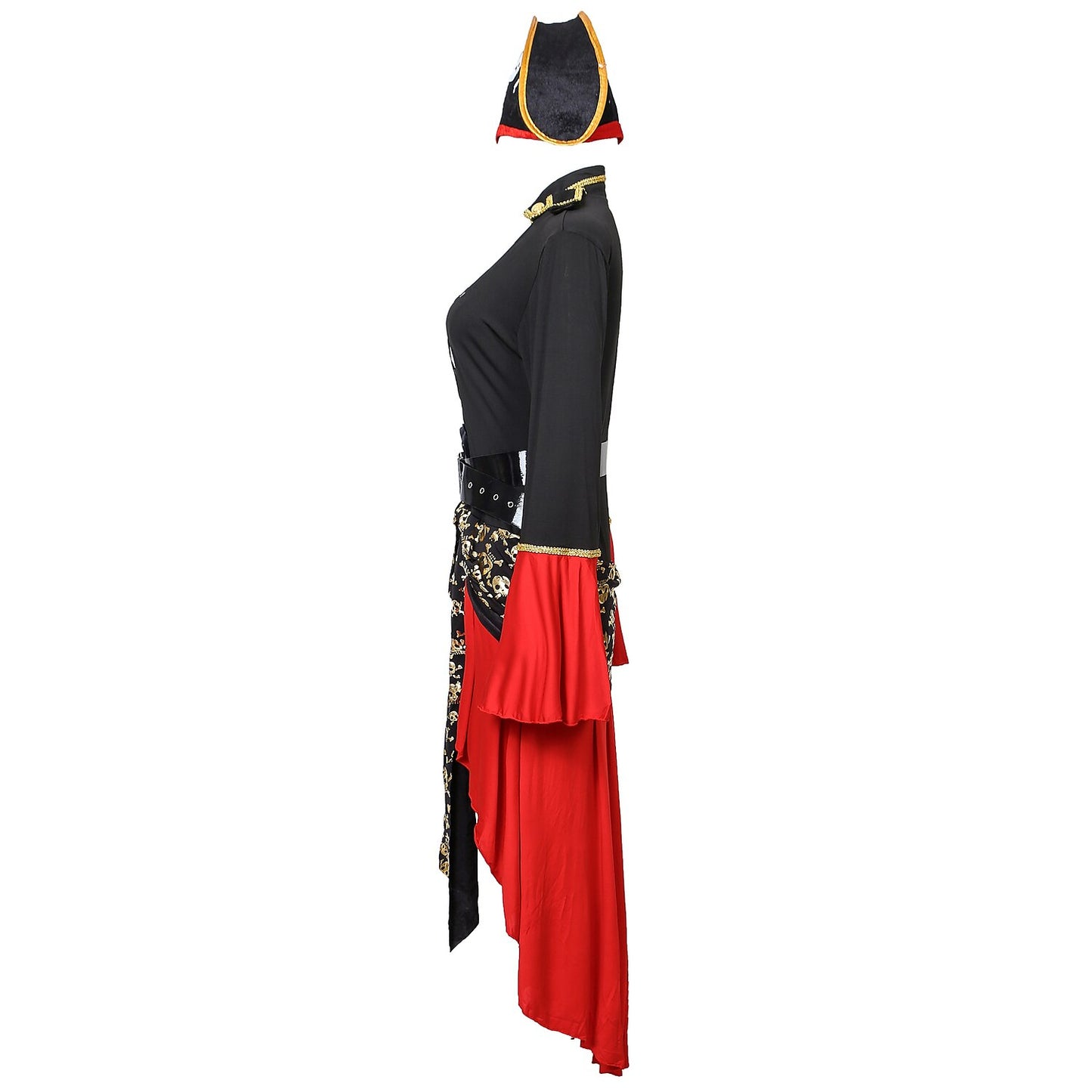 Gothic Piratenkapitän Outfit mit Hut und Gürtel