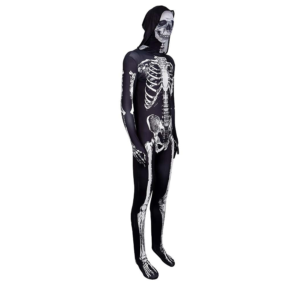 Skeleton Full Body Hooded Jumpsuit