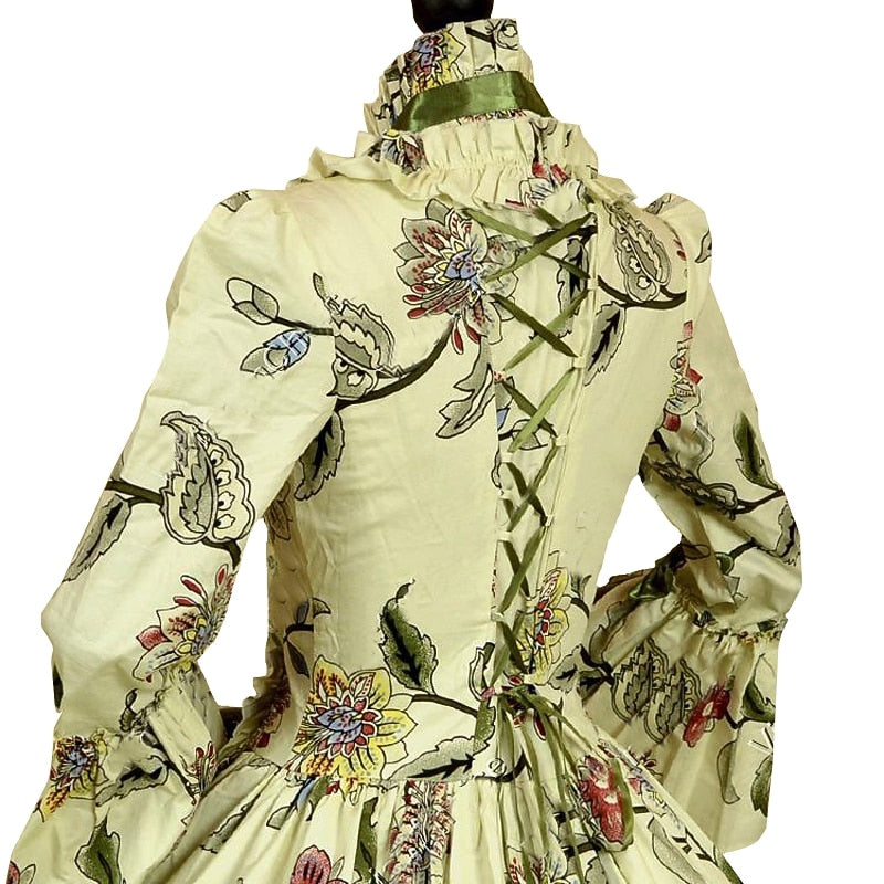 Rococo Marie Antoinette Style Green Cocktail Gown