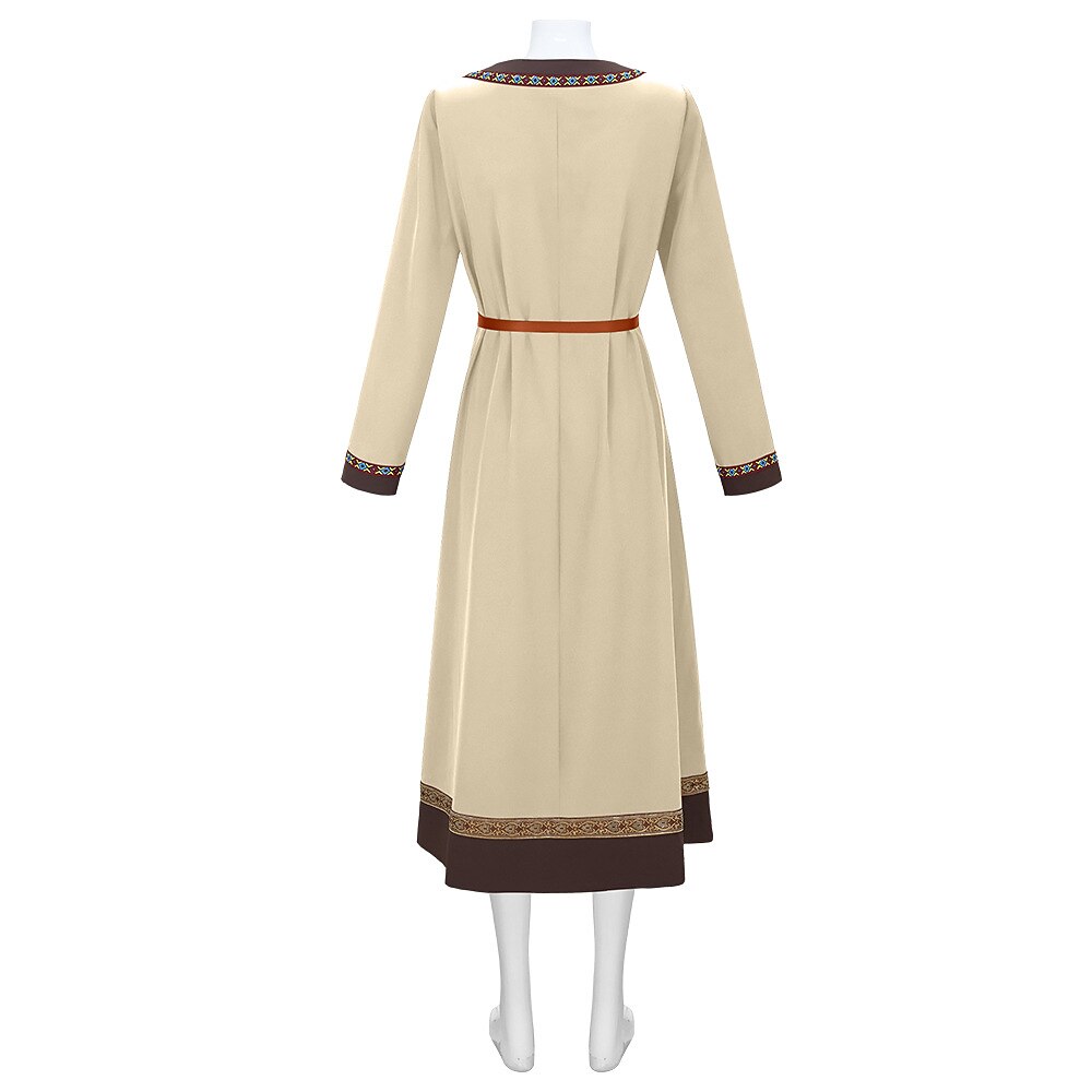 Medieval Viking Style Midi Dress with Belt