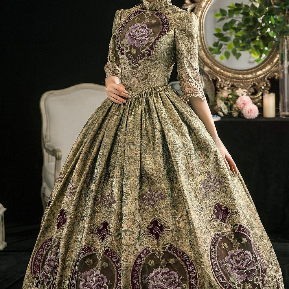 The Marvelous Mrs. Maisel Rococo Medieval Dress Party Costume Masquerade Women's Costume Black Vintage Cosplay Party Masquerade Halloween - Retrorobe