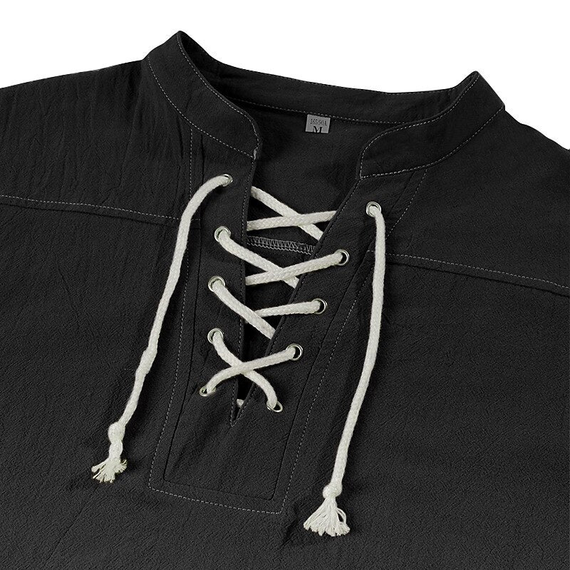 Pirate Style Lace-Up Poet Blouse