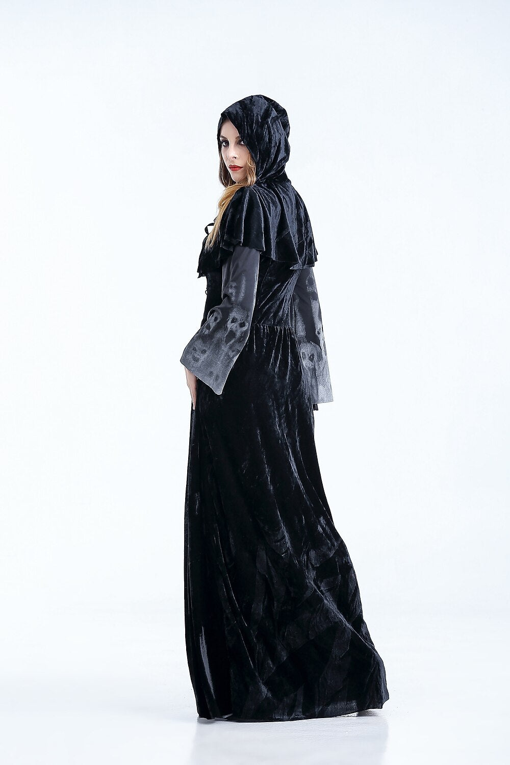Gothic Witch Outfit with Hooded Cloak