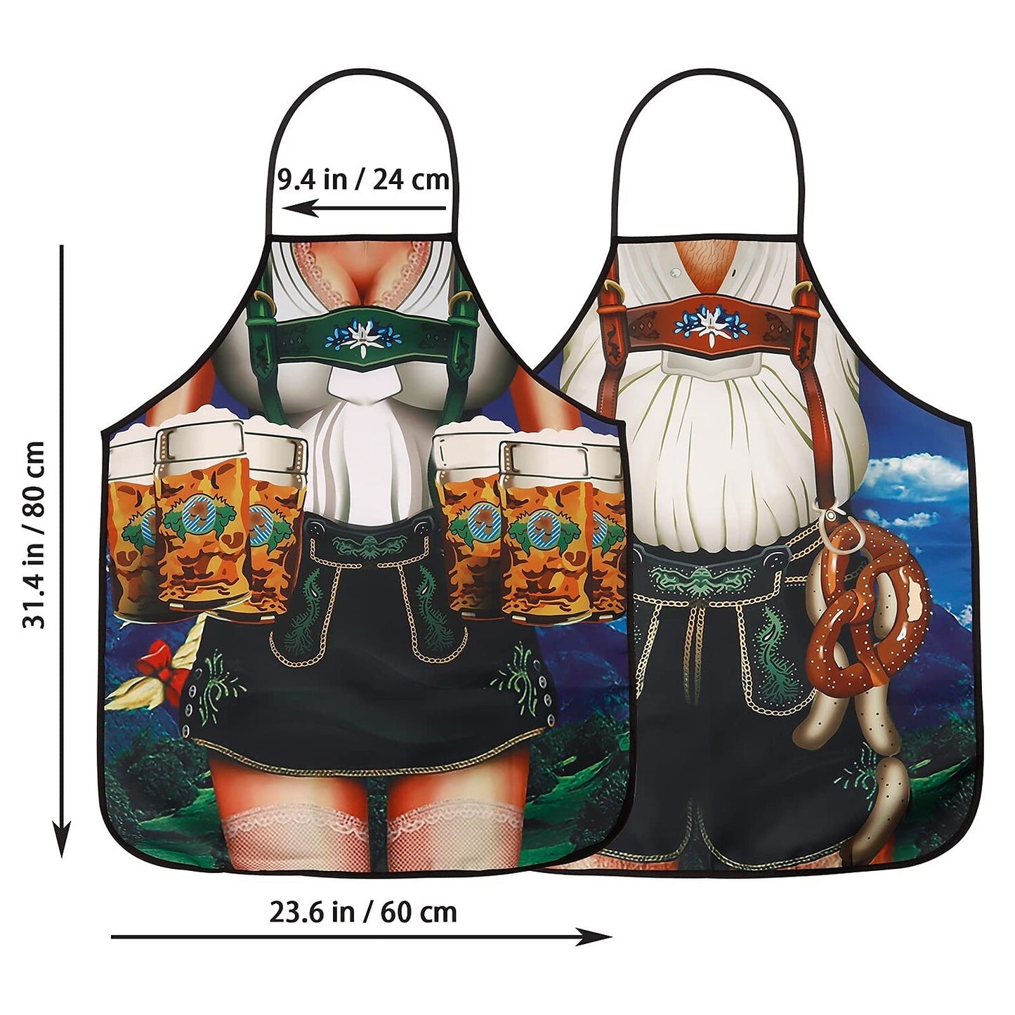 Tablier imprimé Couples Oktoberfest Lederhosen & Dirndl