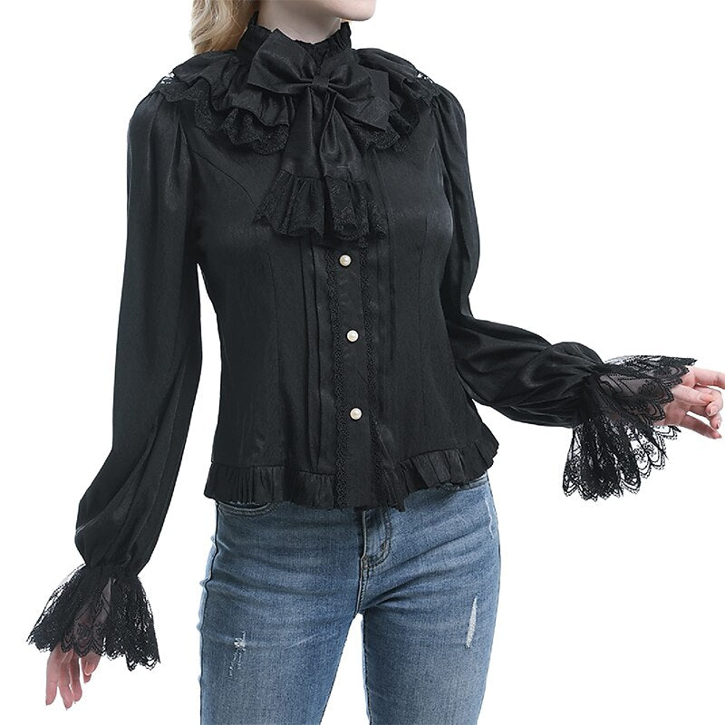 Renaissance Princess Style Ruffle Sleeve Blouse