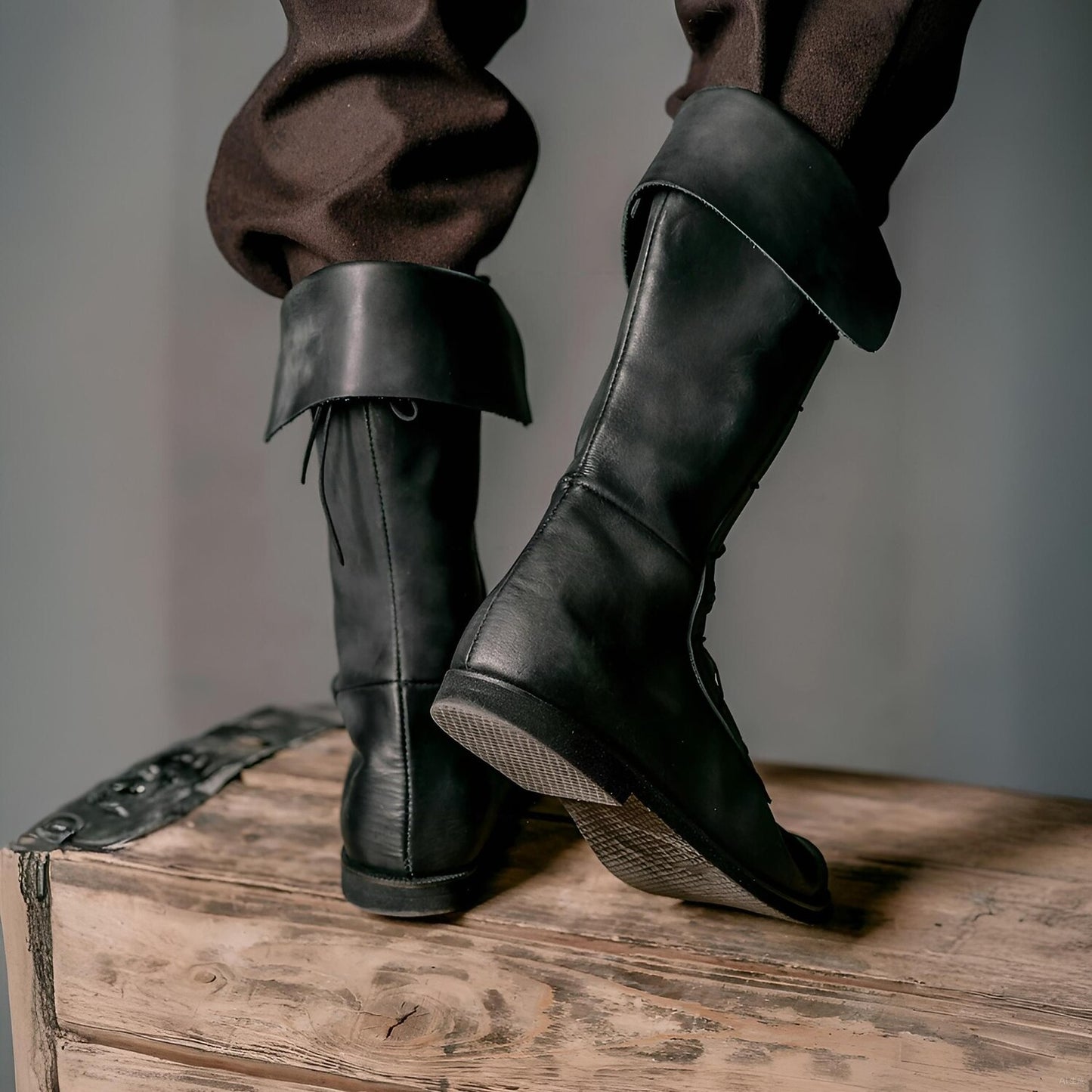 Medieval Laced High Boots