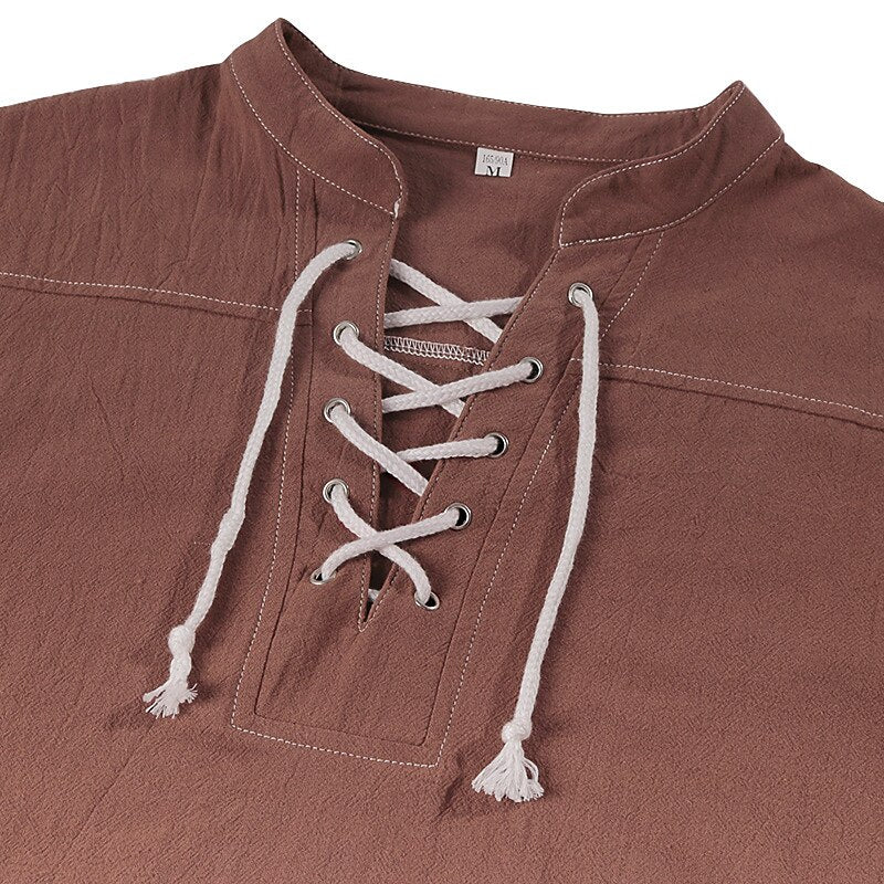 Pirate Style Lace-Up Poet Blouse
