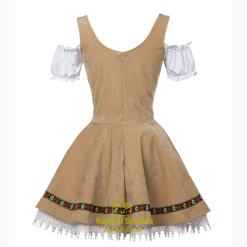 Oktoberfest Khaki Costume Dirndl Apron Set